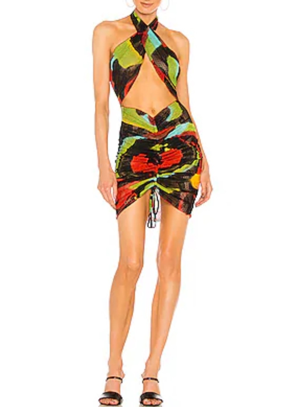 Kim Shui Multicolor Cutout Halter Mini Dress